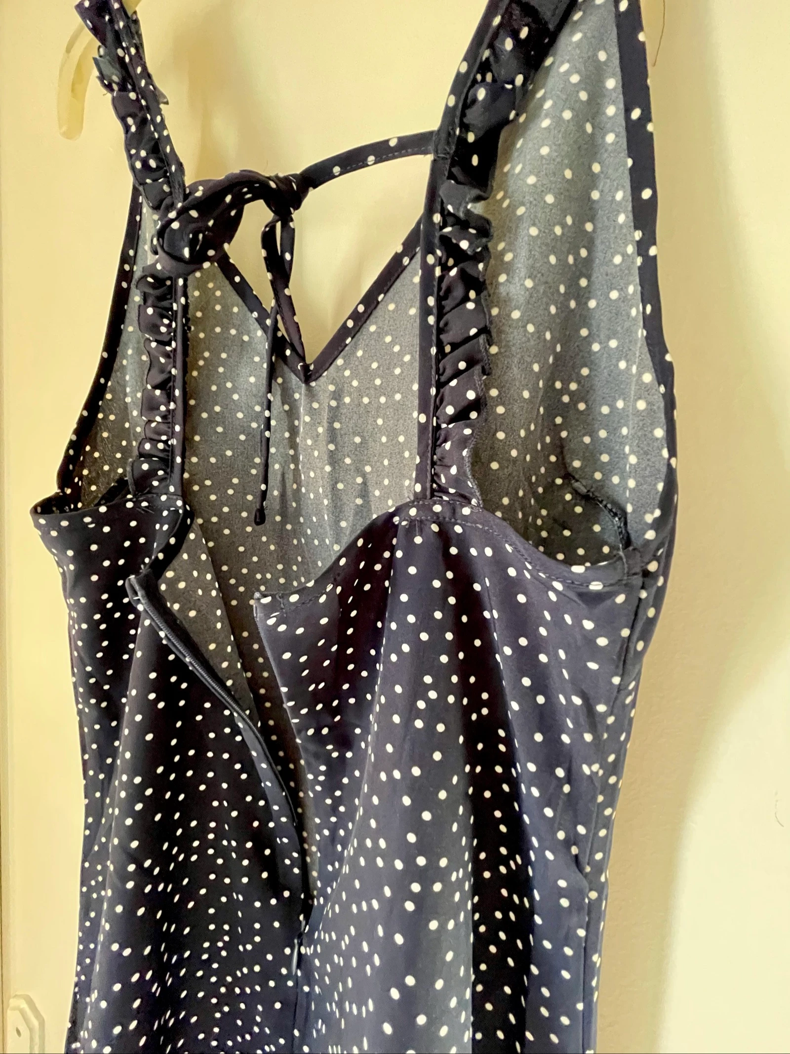 Navy blue polka dot dress – photo 5